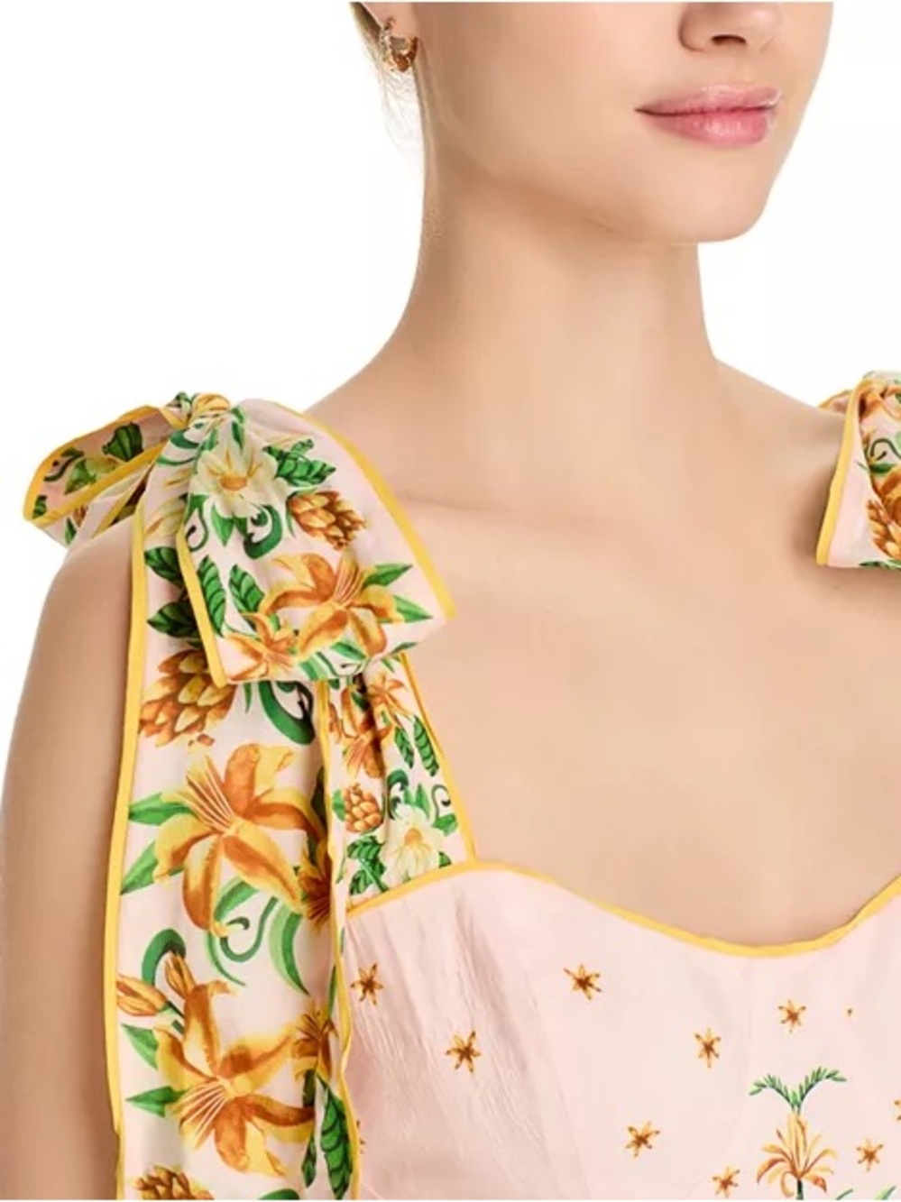 FARM Rio GORGEOUS Brand new Botanical Beauty Pink Laces Cup Midi Dress - Picture 2 of 5